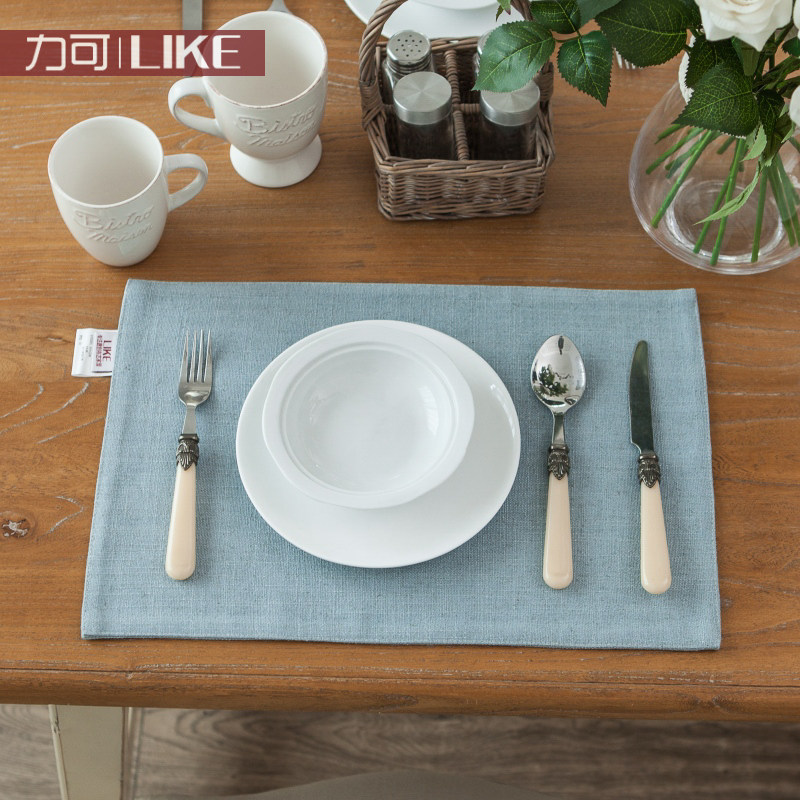 Fabric student table mat dining table coffee table mat double-sided thermal insulation American western table mat Nordic simple modern linen solid color