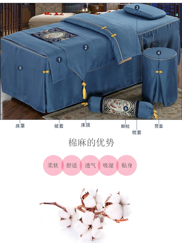 Beauty khăn trải giường gia đình bốn đơn giản giường massage thẩm mỹ viện dành riêng cao cấp phong cách châu Âu đơn mảnh lỗ bìa vật lý trị liệu - Trang bị tấm