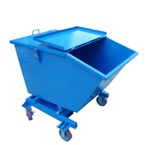 Iron scrap trolley Mobile Hopper inclined chip collector truck scrap waste conveying trolley pedal type chip collector truck