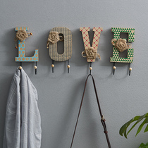 Nordic creative wooden digital hanger decorative clothes hat adhesive hook home porch clothing store fitting room Wall Wall wall hanging