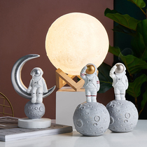 Creative astronaut Nordic boys childrens room small ornaments Astronaut moon model desktop decoration gift