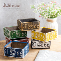 American retro creative cement ashtray ornaments bar Living Room restaurant milk tea shop desktop decoration decoration accessories