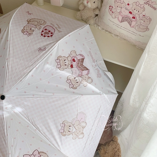 Оригинальный милый портативный зонтик, с медвежатами, защита от солнца, защита от ультрафиолета