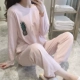 Bộ đồ ngủ nữ mùa xuân và mùa thu cotton dài tay phiên bản Hàn Quốc của bộ phim hoạt hình dễ thương ngọt ngào công chúa nhà gió phần mỏng có thể mặc bên ngoài bộ đồ hình ảnh đồ bộ kiểu