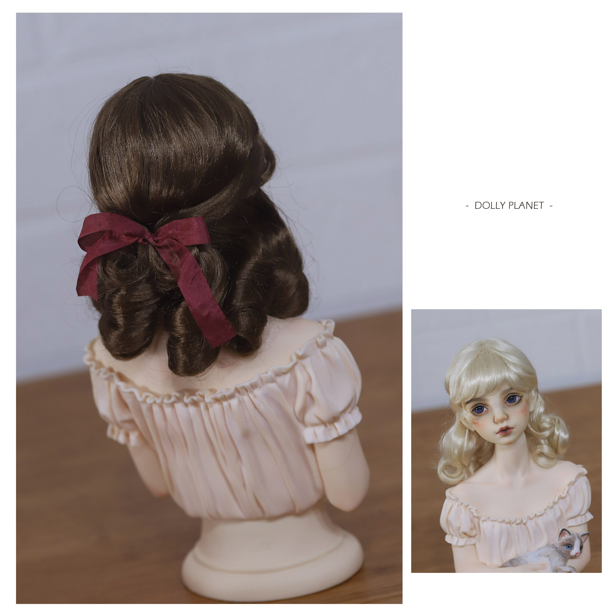 (Dolly Planet)BJD SD Big Baby Poky Horse Hair Wig Retro Sea Curve QQ-83