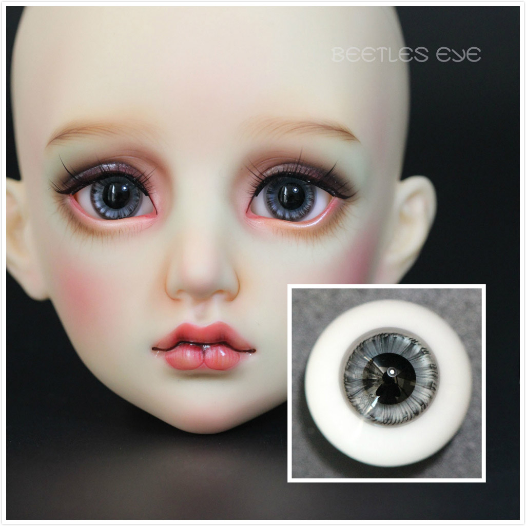 (Beetles) BJD baby with handmade glass eyeball H-16 real life style black eye pattern popular gray HOT