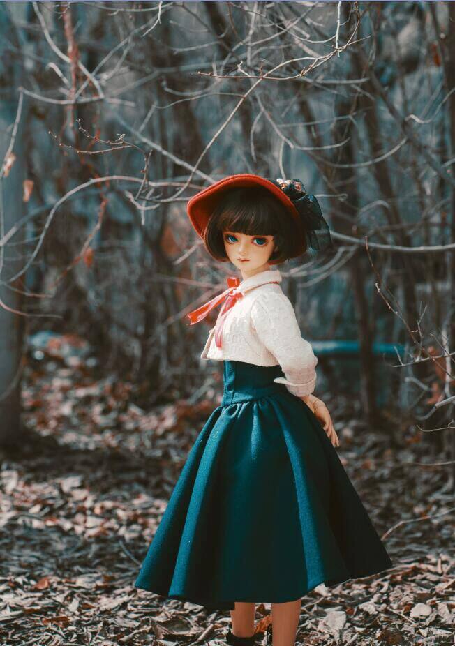 (Yu Yu sauce)BJD SD SDGR 3 points baby clothes Navy blue skirt suit