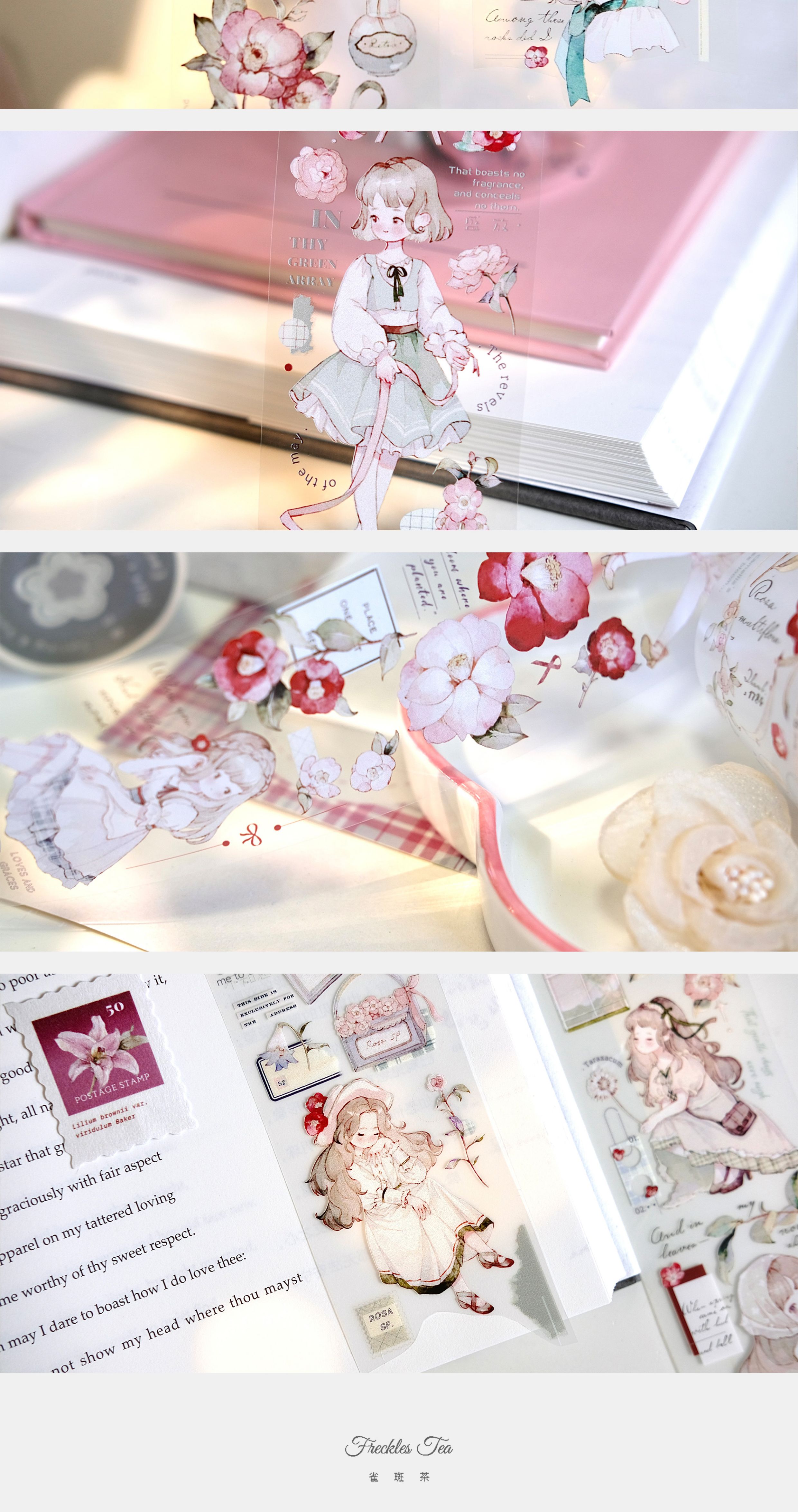 【預售】Vol4 薇花之院 雀斑茶新品手帳膠帶 和紙/PET - 膠紙/膠帶/紙膠帶 - 紙 紫色