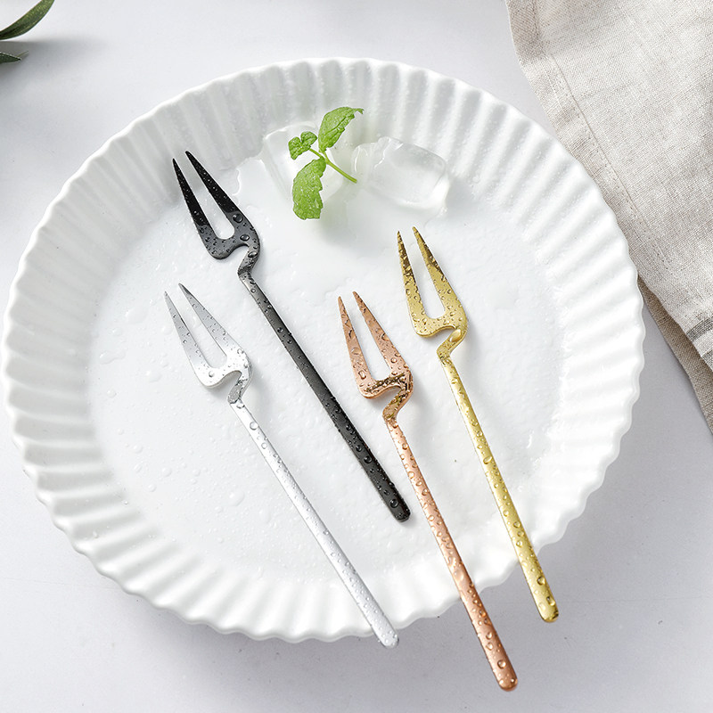 Fruit Fork Suit Creativity Cute Home European Style Little Luxurious Fruit Inserts 304 Stainless Steel Fruit Sign Small Forks