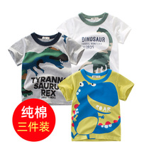 Childrens T-shirt Short sleeve summer cotton top Girls Childrens short sleeve base shirt Summer half sleeve boys  three-piece suit