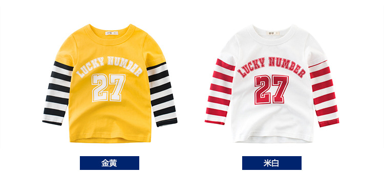 Quần áo xuân hè 2019 phiên bản Hàn Quốc cho bé trai áo thun cotton dài tay Quần áo trẻ em mùa xuân và mùa thu quần áo trẻ em hàn quốc