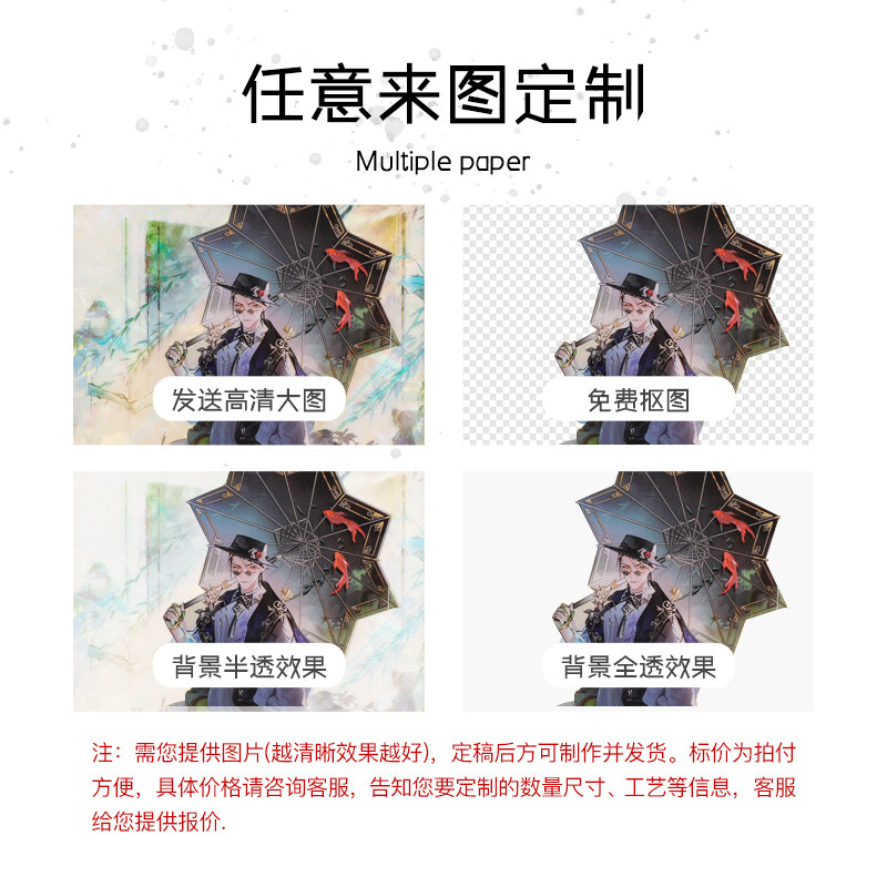 谷子周边定制 | 亚克力色纸定制 白瓷彩瓷双闪色纸 景深亚克力板,让你的创意闪闪发光!-动漫挂件-淘宝好物网