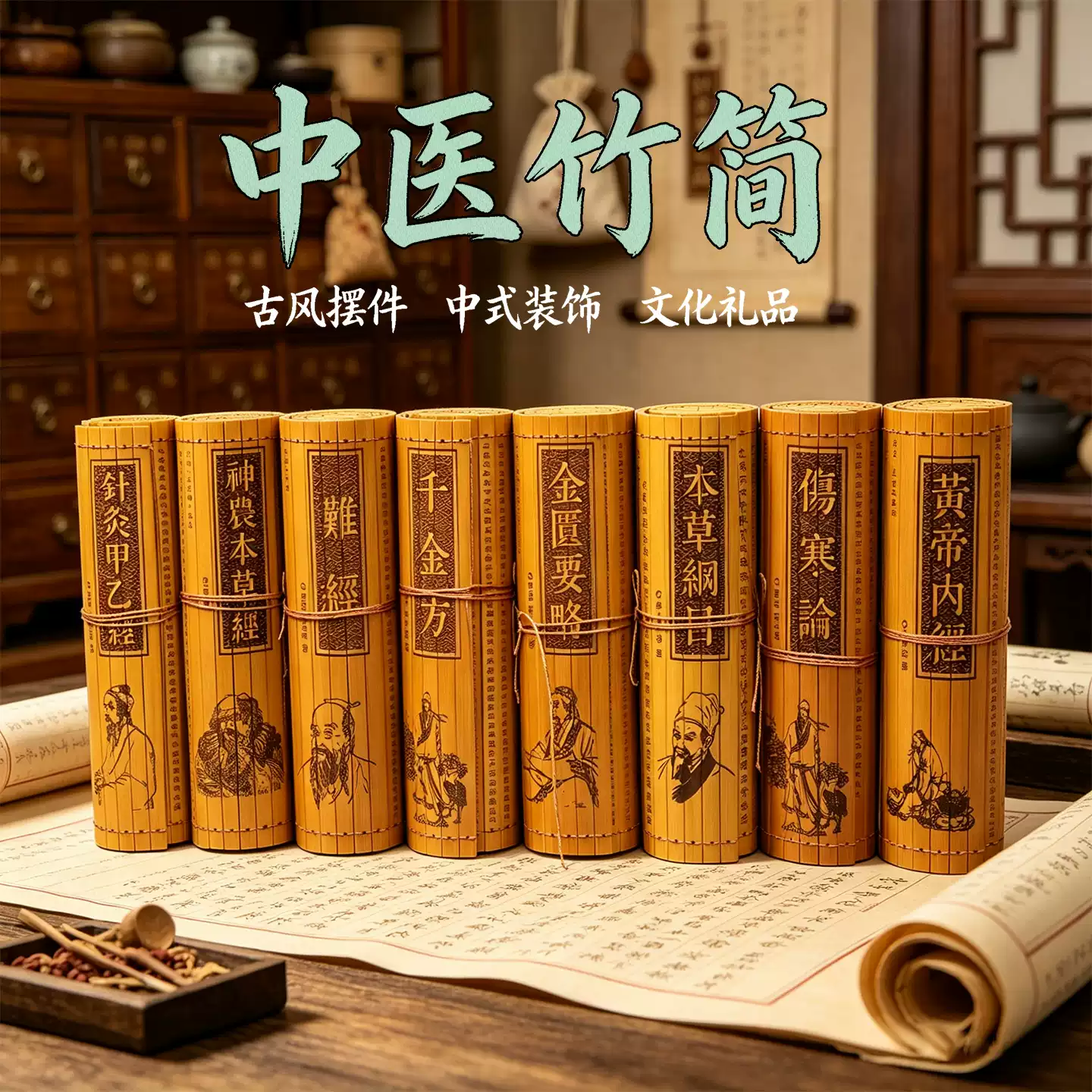 中国古代文化竹简书卷王勃滕王阁序全文装饰摆件阅读送礼工艺礼品-淘宝