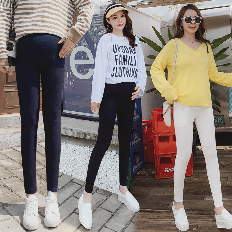 Maternity Pants Autumn Fashion Outer Wear Black Underwear Pants Trendy Mom All-match Belly Small Feet Pencil Magic Pants Spring and Autumn