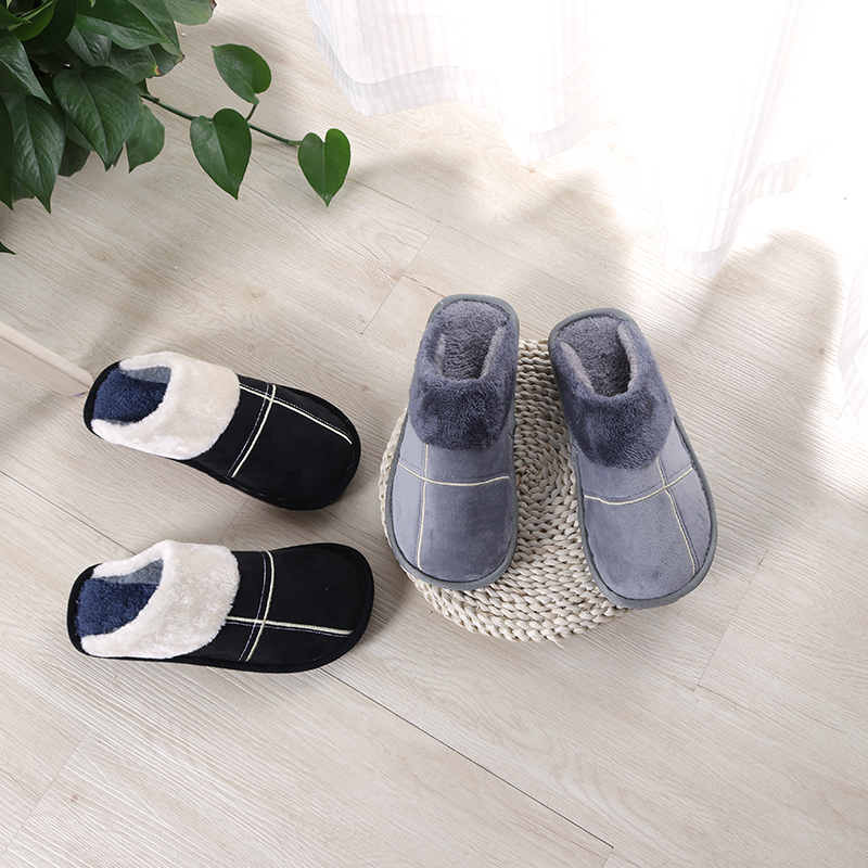 Dép đi trong nhà mùa đông dép nam dày đế trong nhà chống trượt dép ấm áp nam mùa đông dép quai hậu adidas