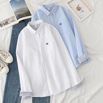 White shirt girl in early spring 2022 new artistic art and small individual Oxford spinning shirt to wear a coat