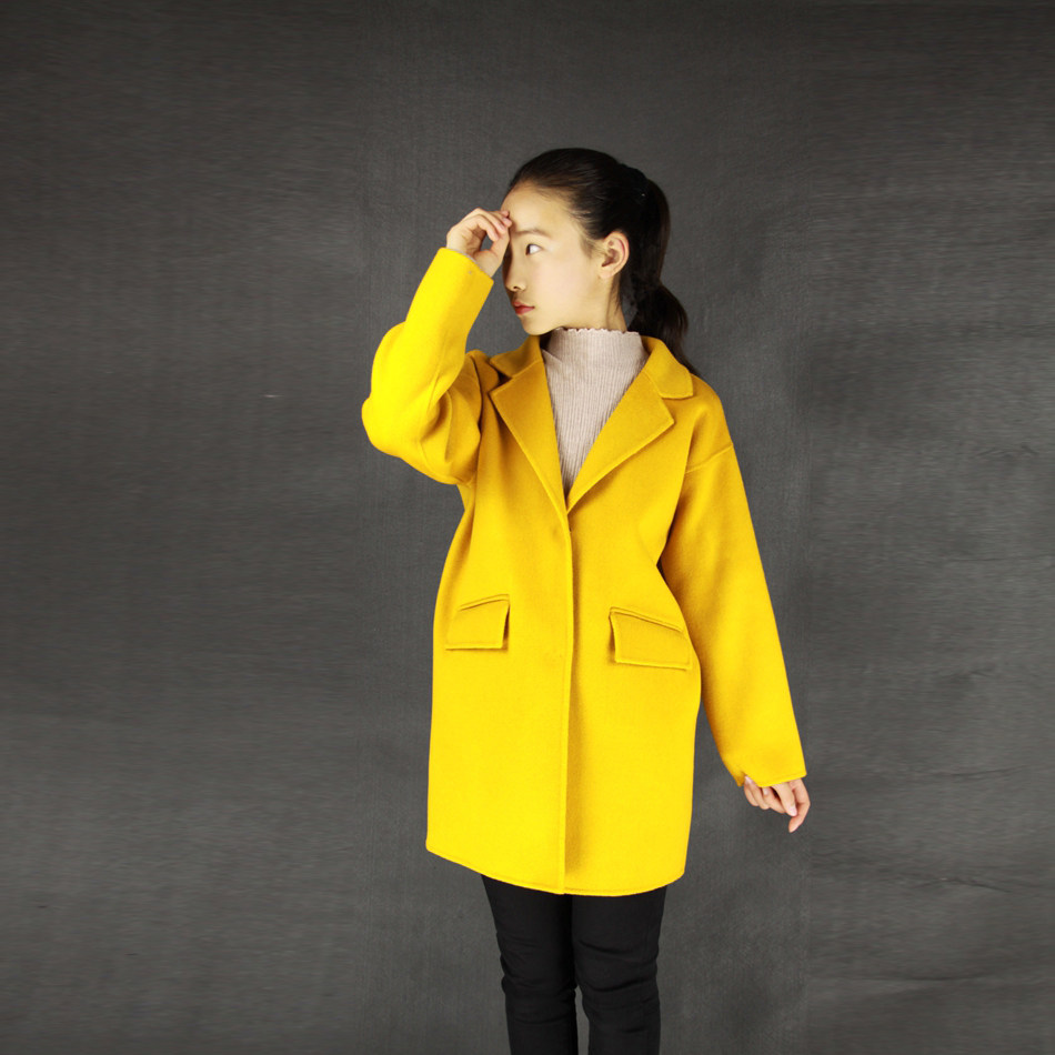 New Korean style fashion small handmade double-sided cashmere wool big boy coat coat windbreaker female manufacturer