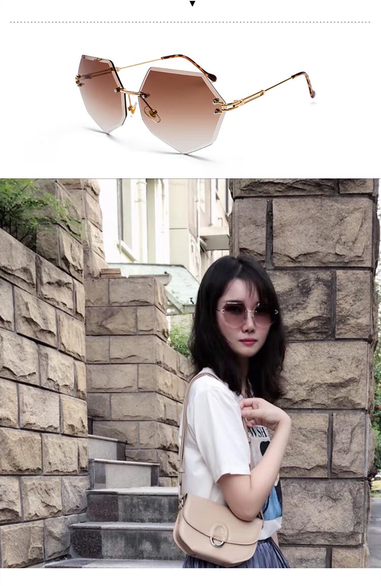 2018 lưới đỏ chụp đường phố hoang dã retro phong cách Harajuku kính râm nữ đại dương mảnh kính râm chống tia cực tím nữ mat kinh