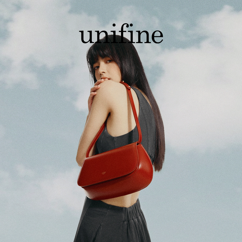 【Jin Jing Same Style】Unifine Chestnut Bag Genuine Leather Underarm Bag Red Wedding Bag Bride Shoulder Crossbody Bag