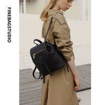 FinebagStudo summer new 2021 leather backpack female commuter large capacity bag fashion Korean version wild