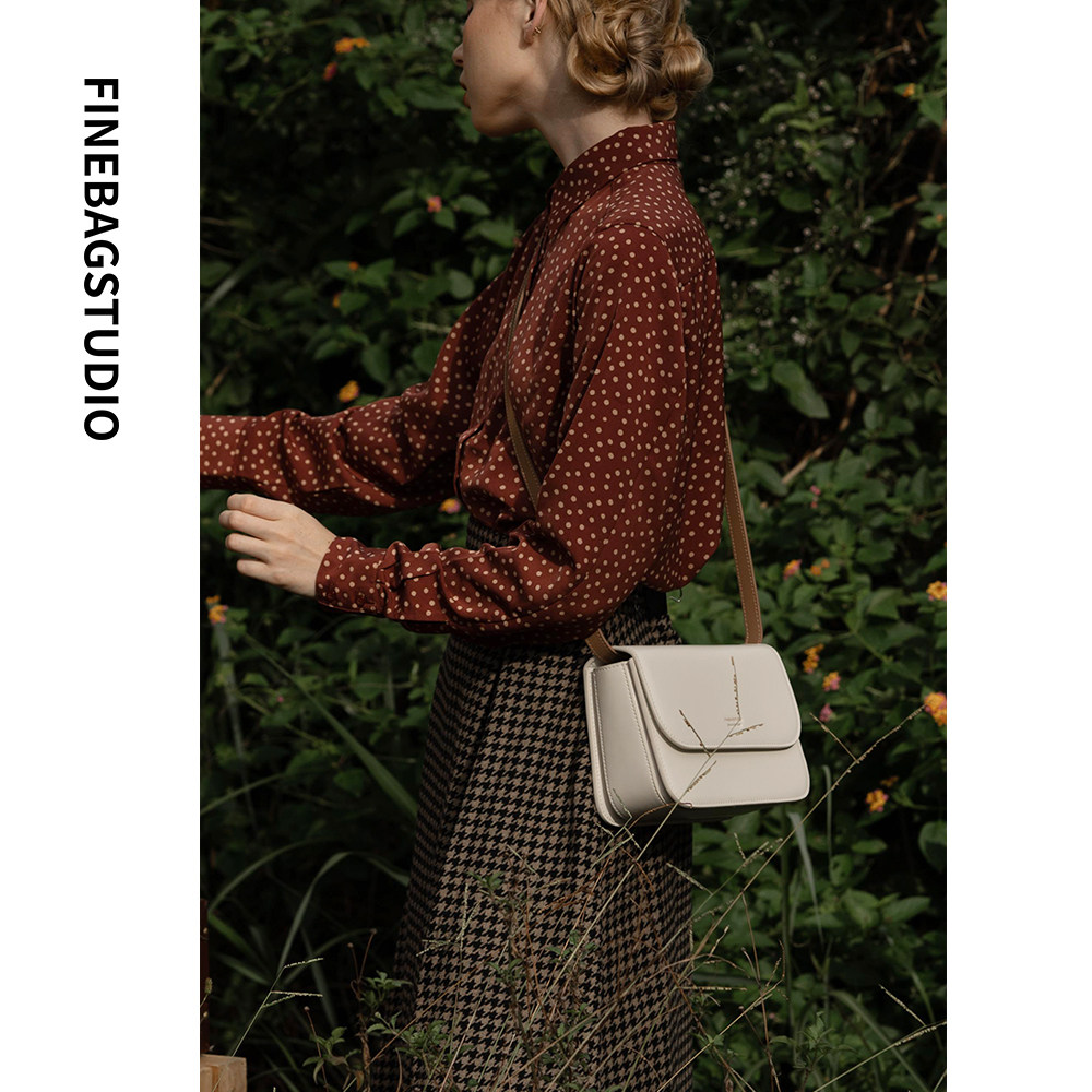 Finebagstudio spring and summer new small square bag female messenger simple niche fashion organ tofu bag