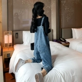 Осенние штаны, джинсы, комбинезон, базовый лонгслив, приятный телу осенний комплект