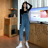 Осенние штаны, джинсы, комбинезон, базовый лонгслив, приятный телу осенний комплект