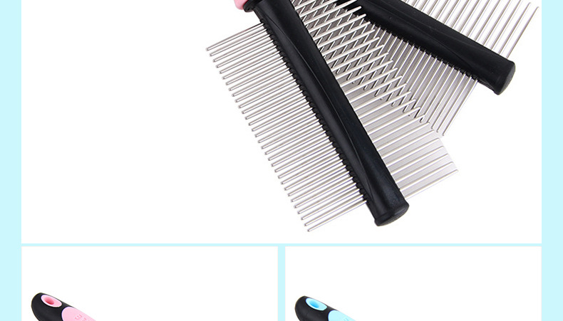 Dele pet đôi hàng chải chó mèo lược thép không gỉ chải tóc làm đẹp kim chải thú cưng - Cat / Dog Beauty & Cleaning Supplies găng tay lấy lông rụng cho chó mèo