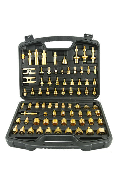 Pure copper two-in-one automobile air conditioning maintenance leak detection leak detection leak detection tool Asia Europe and the United States 81 pieces of leak detection choke