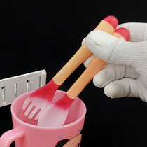 2 clothes baby discoloration temperature sensitive spoon baby anti-scalding soft head accessory spoon fork child toddler training cutlery tablespoon