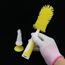 Baby Silicone Bottle Milk Bottle Brush Suit Wash Pacifier Cleaning Tool Nylon Hair Brush Combined 360 Degrees Rotary Cup Brush