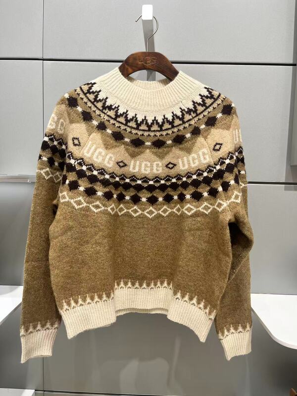 Ugg Genuine Product from the Exclusive Store 2026 Autumn Women's Oversized Logo Pattern Crew Neck Knit Sweater 1180616-1499 Ugg Genuine Product from the Exclusive Store 2026 Autumn Women's Oversized Logo Pattern Crew Neck Knit Sweater 1180616-1499
