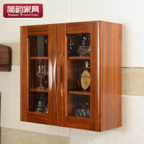 Teak hanging cabinet full solid wood kitchen hanging cabinet wall cabinet New Chinese wall cabinet lockers teak wall cabinet hanging cabinet