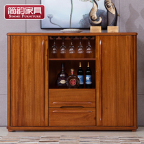 Jane rhyme sandalwood dining side cabinet Full solid wood locker cupboard Kitchen cabinet New Chinese restaurant tea cabinet