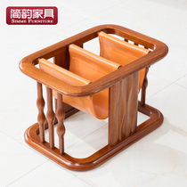 Jane rhyme Huang Sandalwood book and newspaper rack Modern Chinese study furniture Huang Pear wood picture book rack Full solid wood magazine rack