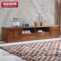 Janyun full solid wood TV cabinet African Wood modern Chinese furniture 2 m living room Film and Television cabinet Hall Cabinet