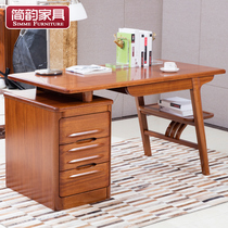 Yellow sandalwood writing desk Full solid wood computer desk Desktop home desk Modern Chinese gold silk class desk Office desk