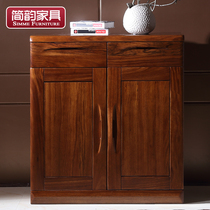 Wujin wood furniture all solid wood shoe cabinet multi-layer large capacity shoe cabinet modern Chinese style Wood Wood shoe cabinet solid wood