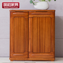 Jianyun yellow sandalwood shoe cabinet full solid wood furniture modern Chinese multi-layer large capacity shoe cabinet gold silk wooden shoe cabinet