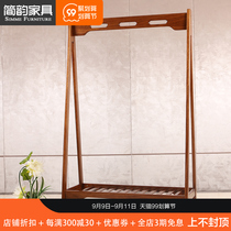 Jian Yun simple coat rack solid wood hanger floor bedroom hanger simple modern ebony floor hanger