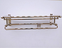 Promotional bath towel rack corner frame bright light thickened stainless steel plate double solid with hook wall-mounted accessory screw