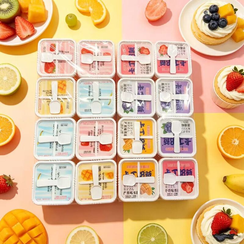 Delicious Strawberry-Flavored Pudding Jelly, Multi-Flavor Mixed Pack, Smooth and Chewy, Children's Snack, Leisure Snack in Cup Packaging