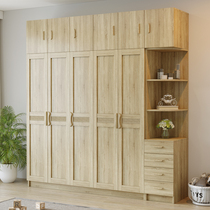 Modern simple large wardrobe Bedroom rental room with three four five six door assembly combination whole wooden wardrobe cabinet