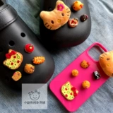 Игра с едой, комплект, заколка для волос, шпильки для волос, чехол для телефона, пряжка для обуви, кот, DIY