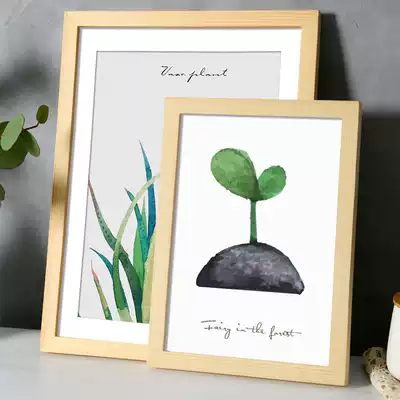 Solid wood picture frame wall mounted 4K four open 8K watercolor sketch black and white wood hue frame 16 inch border custom