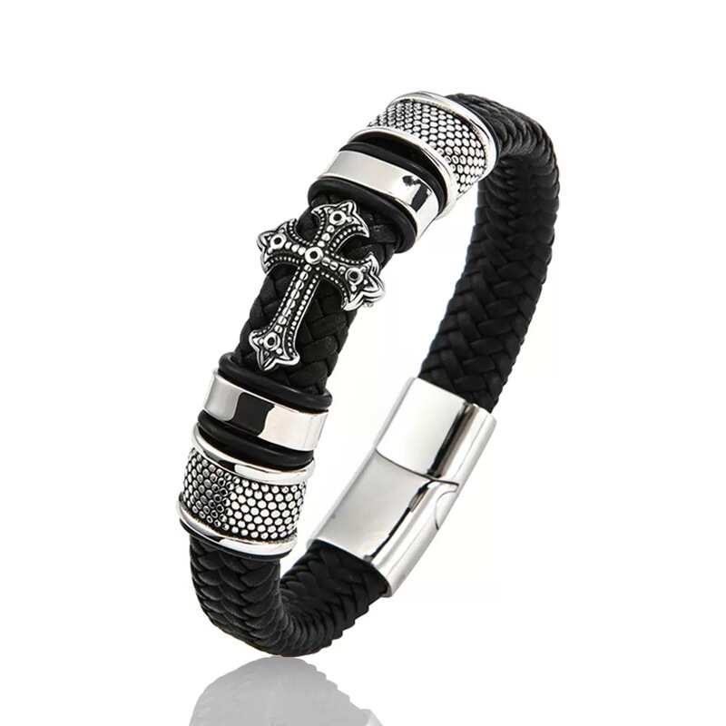 European and American New Style Personalized Retro Multi-Layer Leather Bracelet Fashion Trend Men's Magnetic Buckle Commemorative Gift Jewelry Bracelet European and American New Style Personalized Retro Multi-Layer Leather Bracelet Fashion Trend Men's Magnetic Buckle Commemorative Gift Jewelry Bracelet