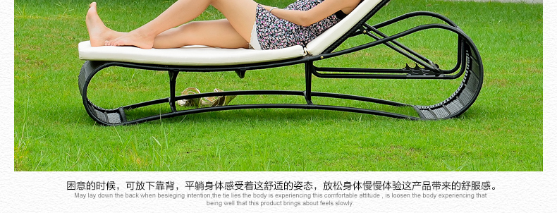 Jialemei giường ngoài trời bàn cà phê kết hợp giải trí bàn ghế ban công mây ghế ngồi có thể ngả bãi biển đồ nội thất giường wicker ngoài trời - Bàn ghế ngoài trời / sân bàn ghế ngoài trời nhập khẩu