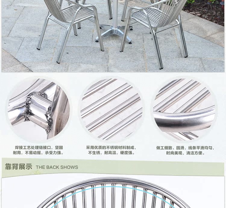 Bàn ghế ngoài trời Jialemei Garden Garden Bàn cà phê nhôm Kết hợp giải trí trong nhà và ngoài trời Đồ nội thất bằng thép không gỉ bộ bàn ghế ngoài trời giá rẻ