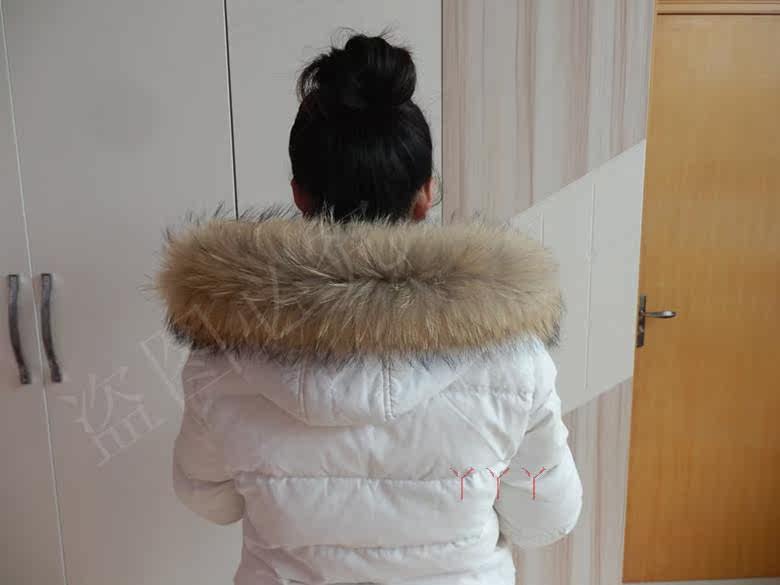 меховой воротник 超大貉子毛毛领子帽条毛条羽绒服帽条真毛领帽领狐狸毛领皮草围巾