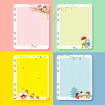 6-hole loose-leaf notebook Schedule record book TUDO polka dot horizontal line square hand-painted thick color page memo